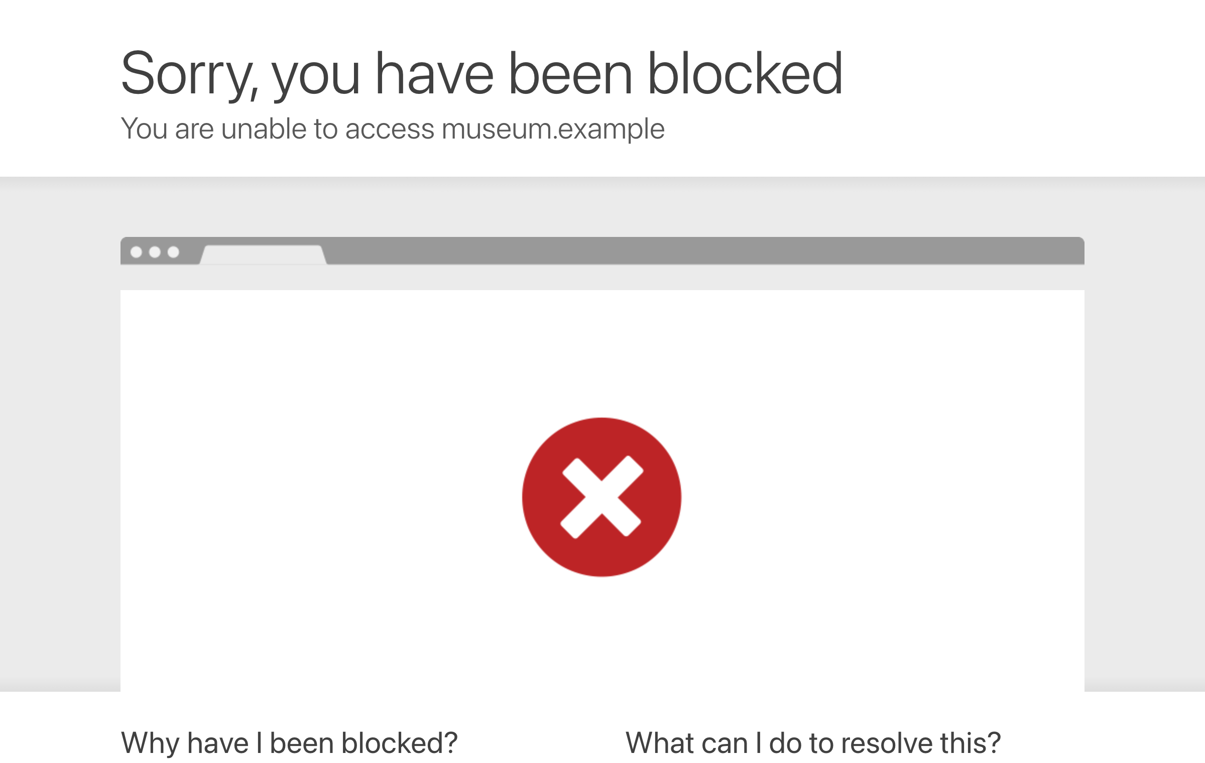 Cloudflare のブロック画面「Sorry, you have been blocked」（ドメイン名は伏せ字に加工）