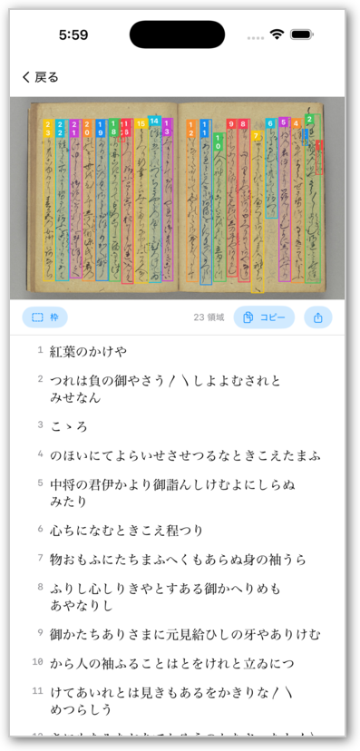 OCR result example